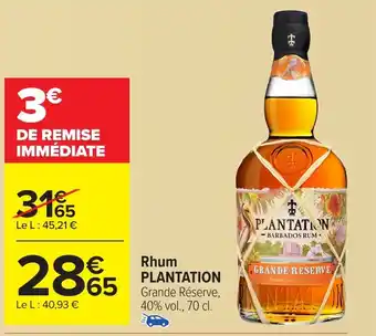 Carrefour PLANTATION Rhum offre