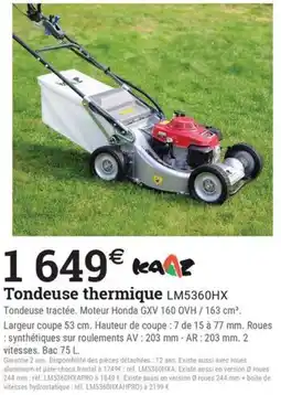 Espace emeraude Tondeuse thermique LM5360HX offre