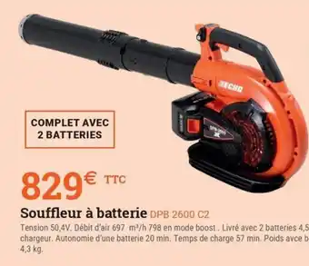 Espace emeraude Souffleur à batterie DPB 2600 C2 offre