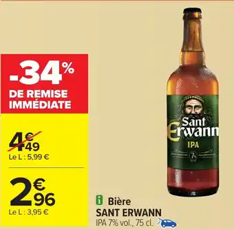 Carrefour SANT ERWANN IPA Bière offre