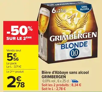 Carrefour GRIMBERGEN Bière d'Abbaye sans alcool offre