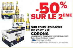 Carrefour CORONA Sur tous les packs de x6 et x12 offre