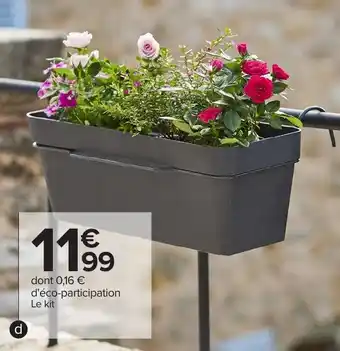 Carrefour Kit jardinière Like avec réserve d'eau DEROMA offre