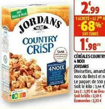 Coccinelle Supermarché Céréales Country 4 Noix Jordans offre