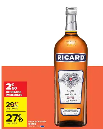 Carrefour RICARD Pastis de Marseille offre