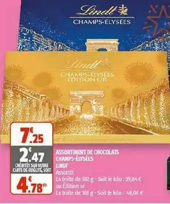 Coccinelle Supermarché Assortiment De Chocolats Champs-élysées Lindt offre
