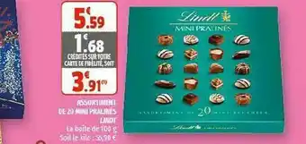 Coccinelle Supermarché Assortiment De 20 Mini Pralinés Lindt offre