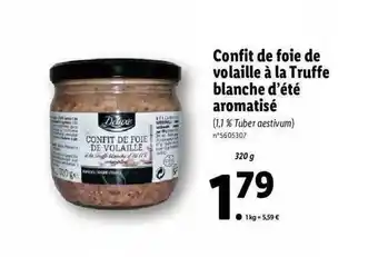 Lidl Confit De Foie De Volaille à La Truffe Blanche D'été Aromatisé offre