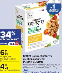 Carrefour PURINA GOURMET Coffret Gourmet nature's creations pour chat offre