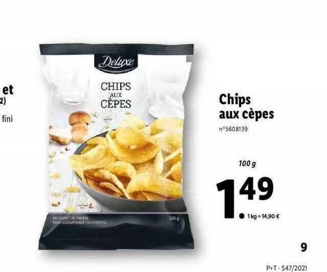 Promo Chips Aux Cèpes Deluxe chez Lidl