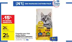 Carrefour CARREFOUR COMPANINO Croquettes pour chats adultes Vitalive offre