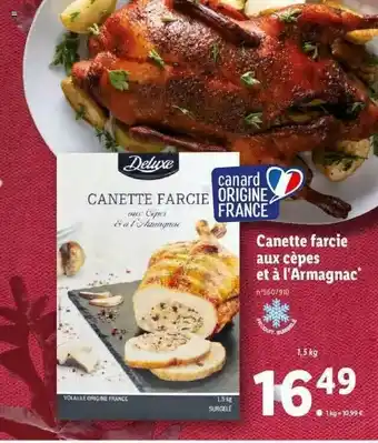 Lidl Canette Farcie Aux Cèpes Et à L'armagnac Deluxe offre