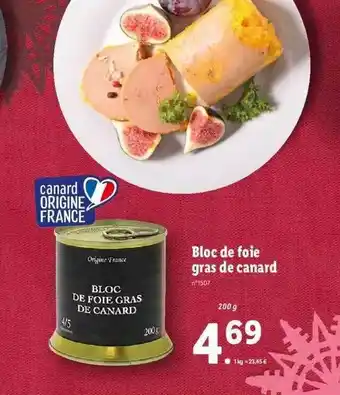 Lidl Bloc De Foie Gras De Canard offre