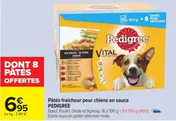 Carrefour PEDIGREE Pâtés fraicheur pour chiens en sauce offre