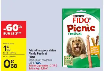 Carrefour FIDO Friandises pour chien Picnic Festival offre