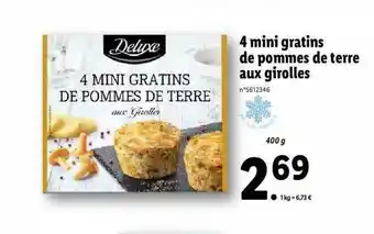Lidl 4 Mini Gratins De Pommes De Terre Aux Girolles Deluxe offre