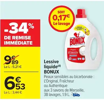 Carrefour BONUX Lessive liquide offre