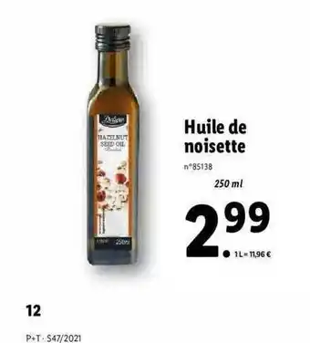 Lidl Huile De Noisette Deluxe offre