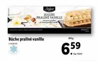 Lidl Bûche Praliné Vanille Deluxe offre
