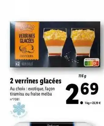Lidl 2 Verrines Glacées Les Surgelés offre