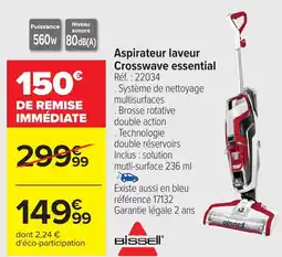 Carrefour Aspirateur laveur Crosswave essential offre