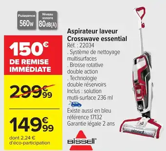 Carrefour Aspirateur laveur Crosswave essential offre