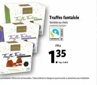 Lidl Truffes Fantaisie Favorina offre
