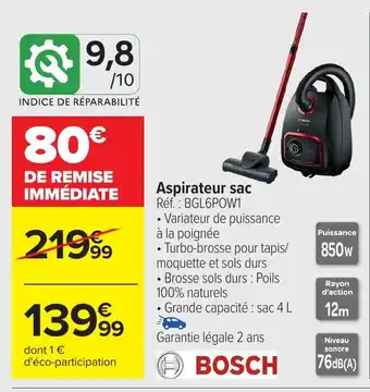 Carrefour BOSCH Aspirateur sac offre