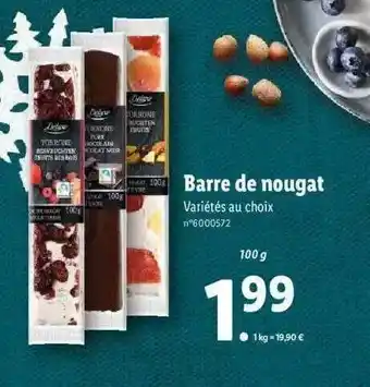 Lidl Barre De Nougat Deluxe offre