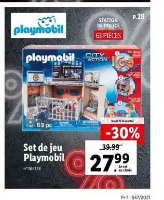 Lidl Set De Jeu Playmobil offre