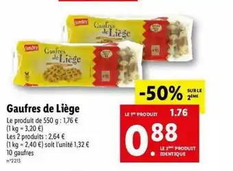 Lidl Gaufres De Liège Sondey offre