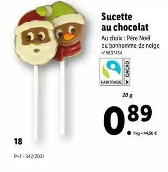 Lidl Sucette Au Chocolat offre