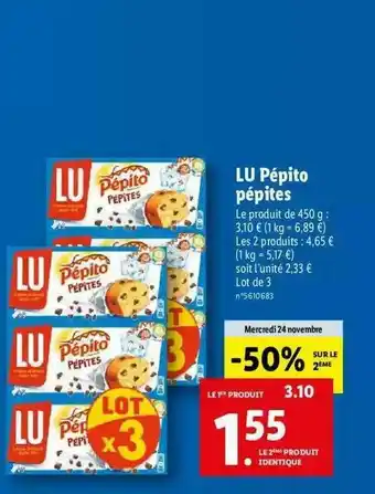 Lidl Lu Pépito Pépites offre