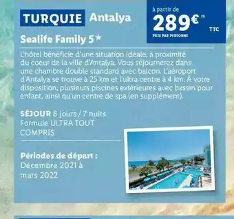 Lidl Turquie Antalya offre