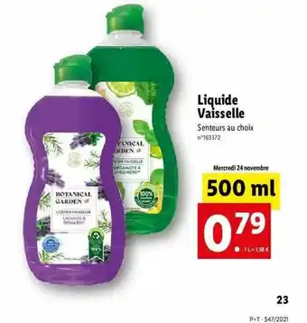 Lidl Liquide Vaisselle offre