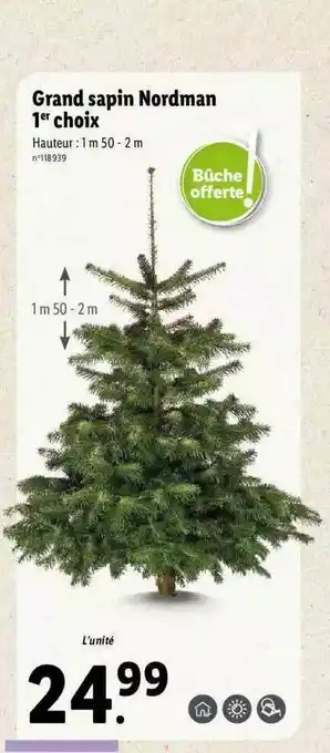 Lidl Grand Sapin Nordman 1er Choix offre