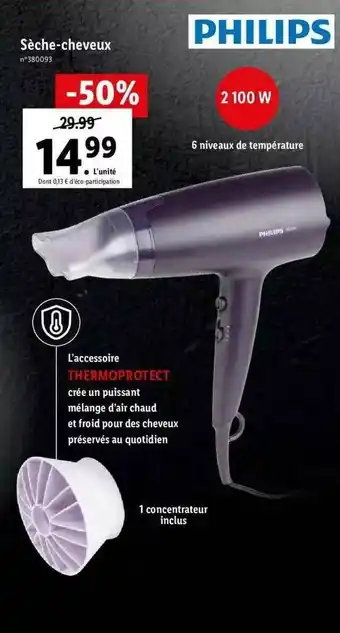 Lidl Sèche-cheveux Philips offre