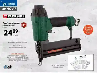 Lidl Agrafeuse Cloueuse Pneumatique Parkside offre