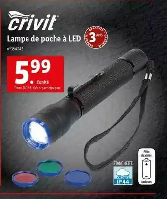Lidl Lampe De Poche à Led Crivit offre