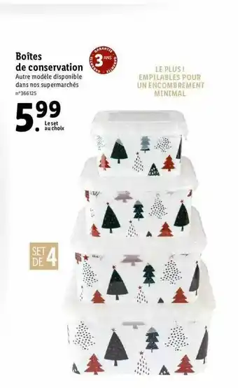 Lidl Boîtes De Conservation offre