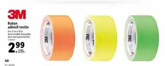 Lidl Ruban Adhésif Textile 3m offre