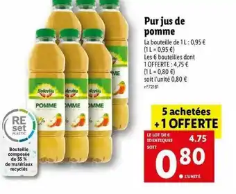 Lidl Pur Jus De Pomme Solevita offre