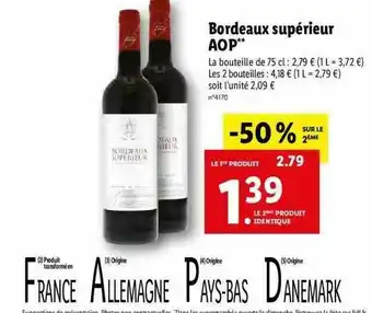 Lidl Bordeaux Supérieur Aop offre