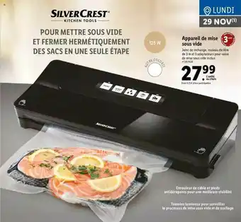 Lidl Appareil De Mise Sous Vide Silver Crest offre