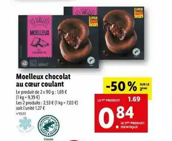 Lidl Moelleux Chocolat Au Cœur Coulant Les Surgelés offre