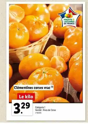 Lidl Clémentines Corses Vrac offre