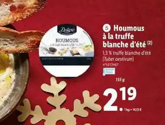 Lidl Houmous à La Truffe Blanche D'été Deluxe offre