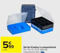 Carrefour Set de 4 boites à compartiment offre