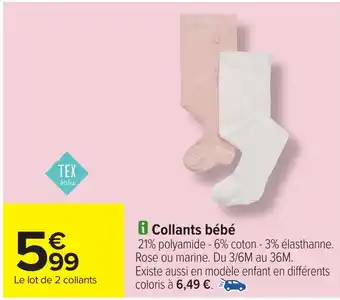 Carrefour TEX Collants bébé offre