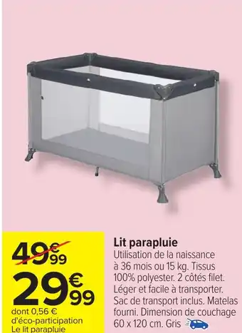 Carrefour Lit parapluie offre